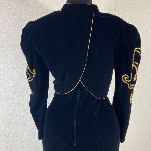 Vintage Karen Lucas For Niki ILGWU Made In USA Velvet Woman Dress Size 12 - Picture 6 of 16